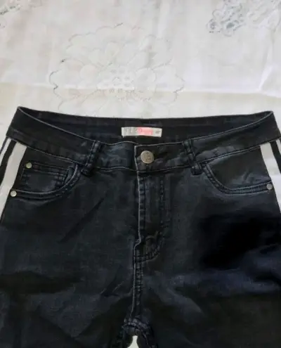 Jeans FES negros con franjas blancas - miniatura 3