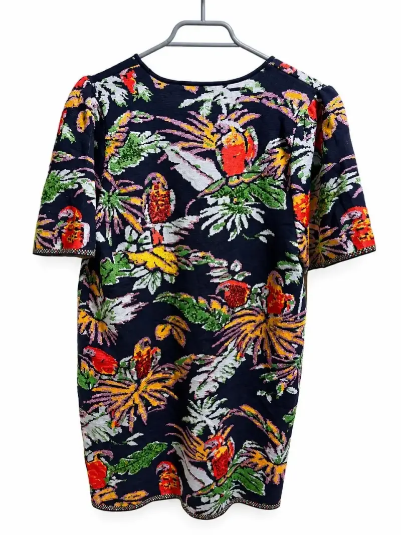 Vestido ZARA estampado tropical de manga corta - 2