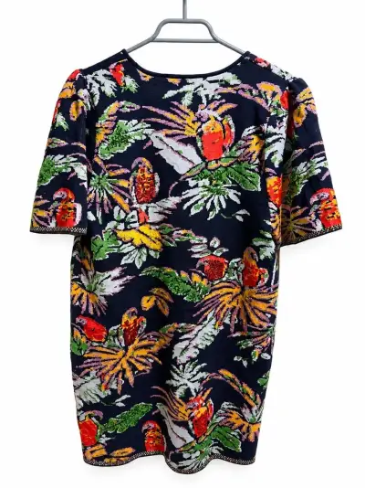 Vestido ZARA estampado tropical de manga corta - miniatura 2