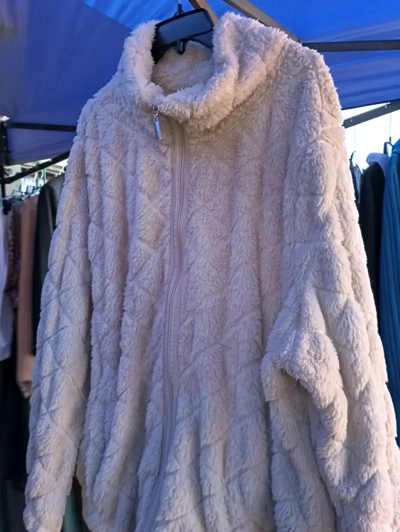 Chaqueta de polar beige con cierre - 2