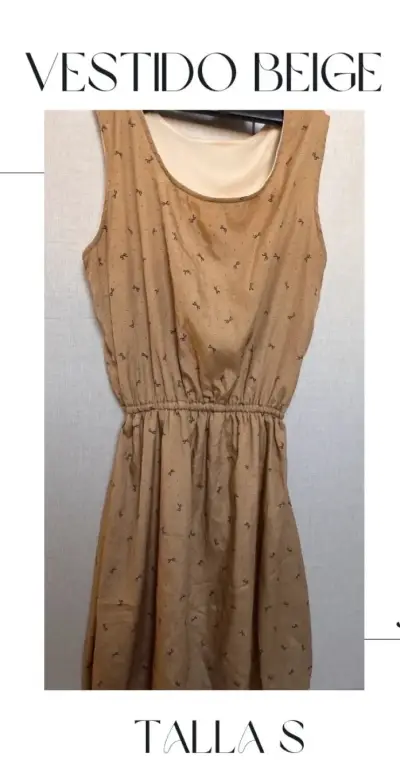 Vestido beige con estampado floral - miniatura 1
