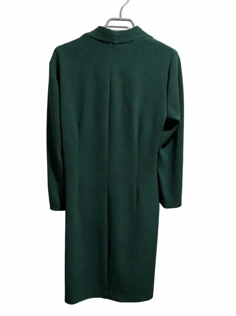 Vestido verde elegante con drapeado - 2