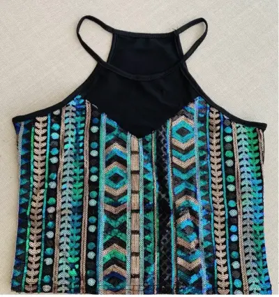 Top de lentejuelas multicolor - miniatura 1