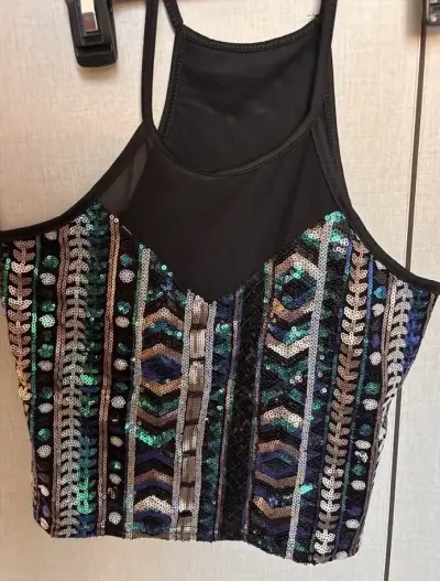 Top de lentejuelas multicolor - miniatura 2