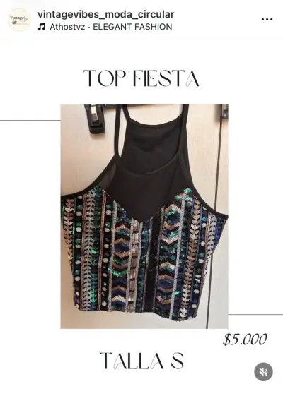 Top de lentejuelas multicolor - miniatura 3
