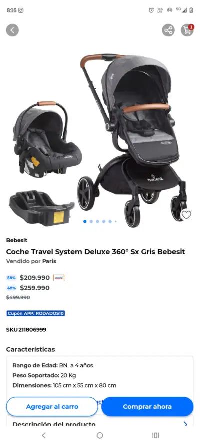 Coche de bebé Bebesit Deluxe 360 - miniatura 4