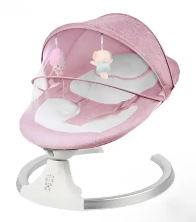 Silla mecedora electrica para bebé rosada - miniatura 1