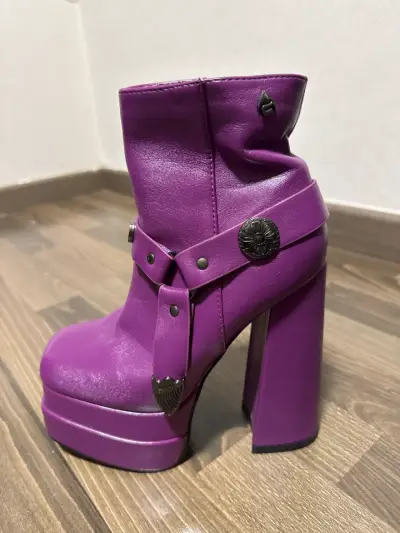 Botines de plataforma morados con hebilla - miniatura 2