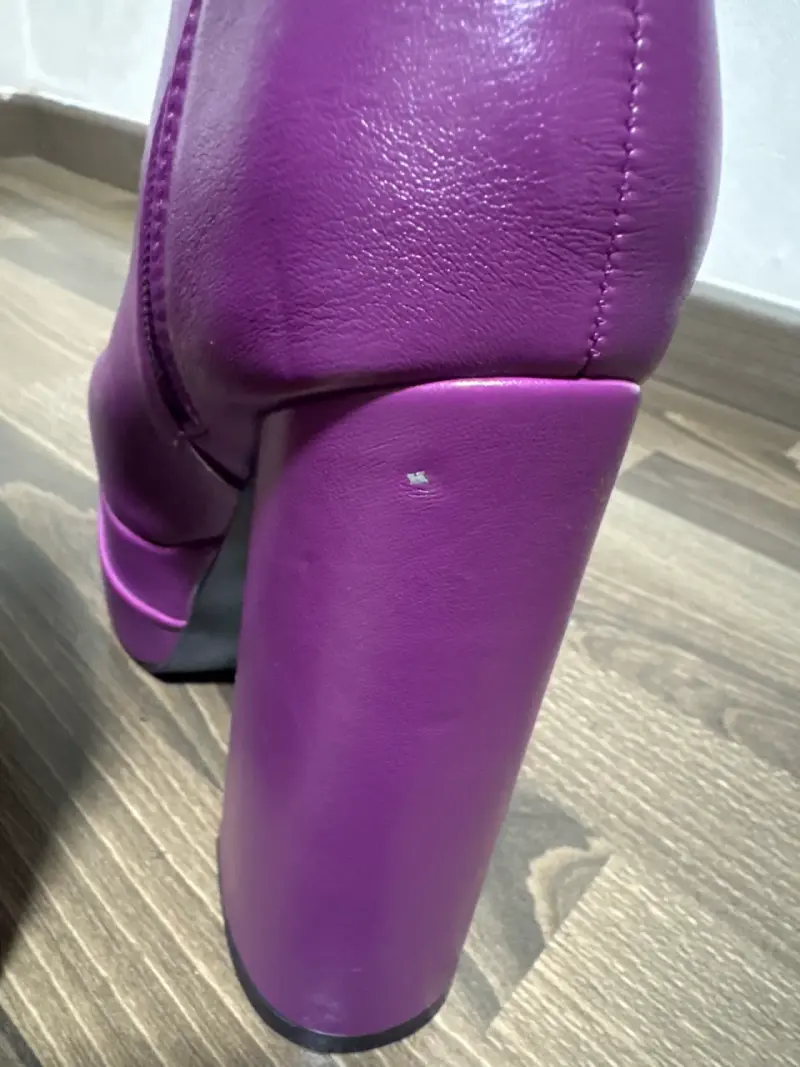 Botines de plataforma morados con hebilla - 6
