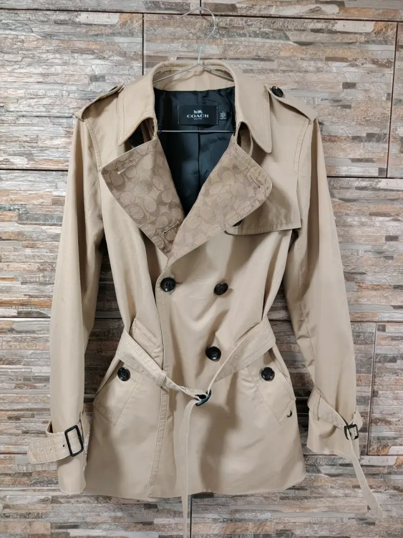 Trench gabardina Coach beige - 3