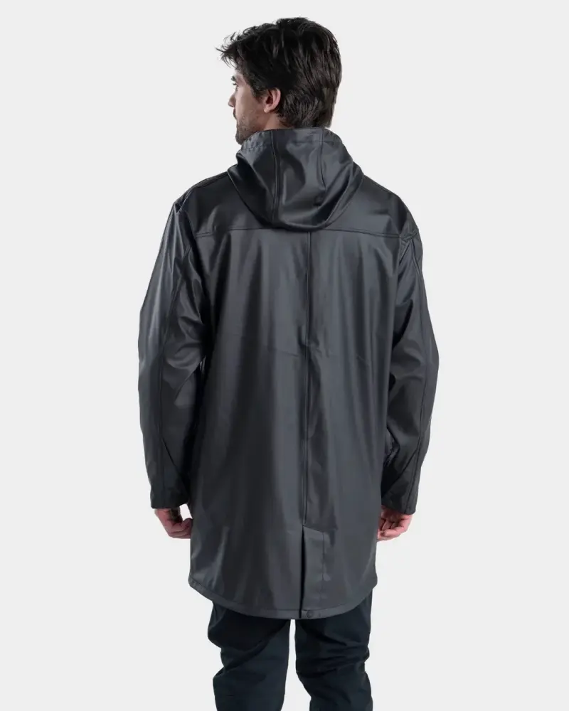 Abrigo impermeable negro para hombre - 2