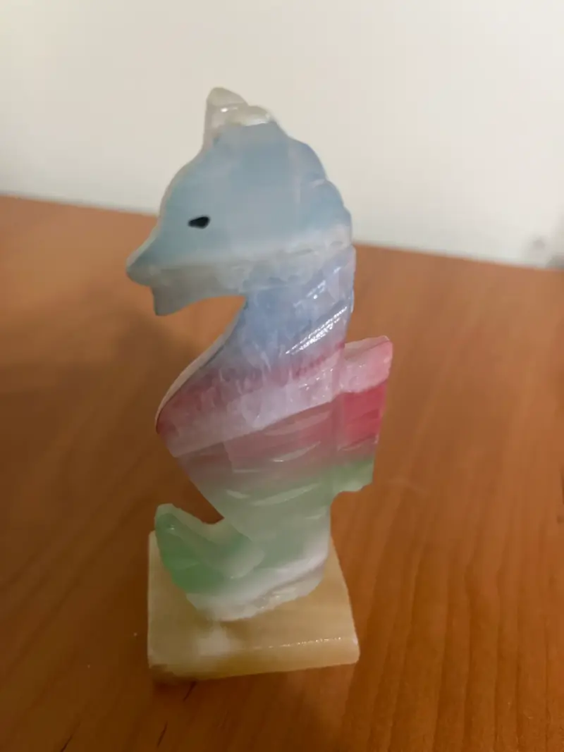 Figura decorativa de caballito de mar en cristal