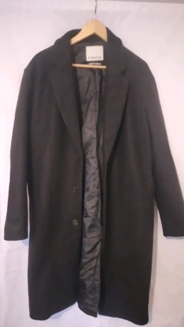 Abrigo negro de lana para hombre - 5
