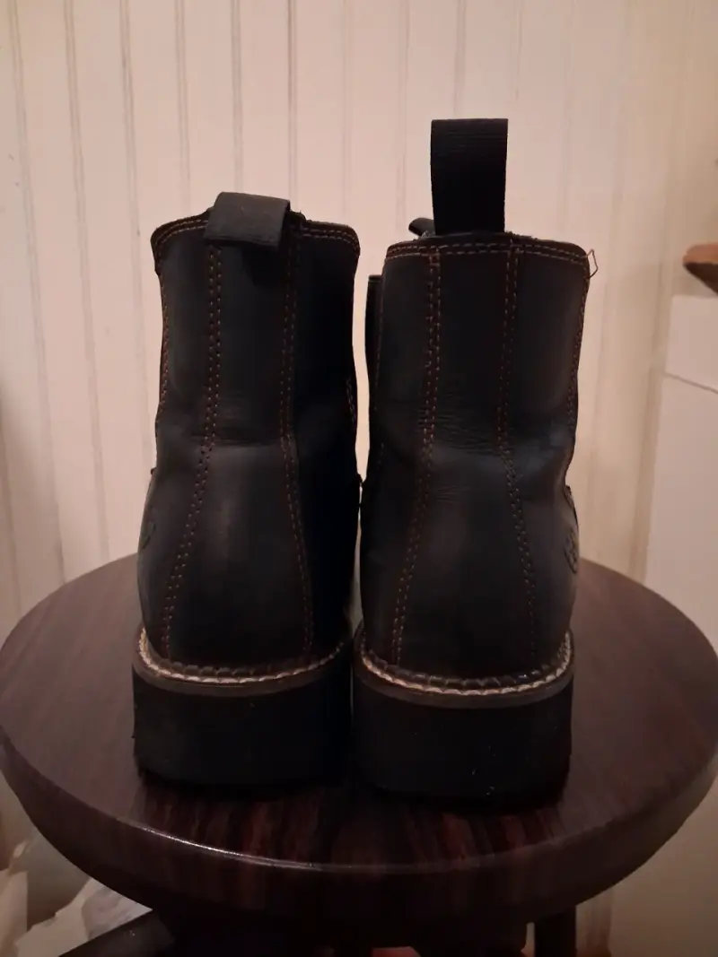 Botines de cuero negro para hombre - 4