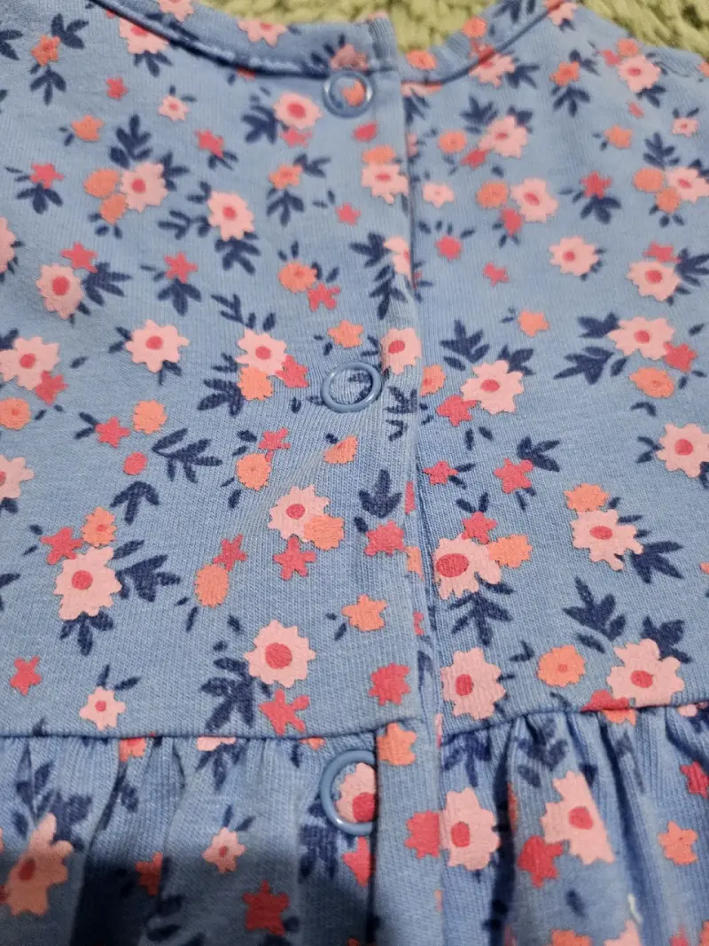 Vestido niña azul con flores - 4