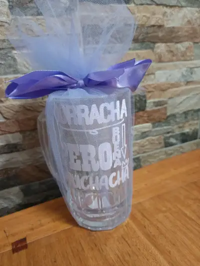 Vaso de vidrio personalizado con mensaje - miniatura 1