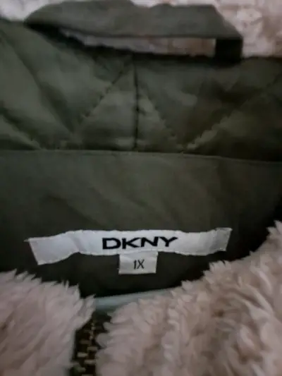 Parka DKNY verde con forro de lana - miniatura 4