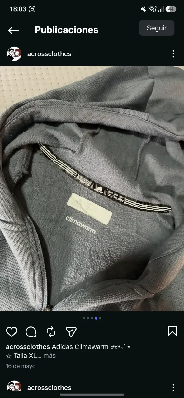 Polerón Adidas gris con capucha y logo bordado - 4