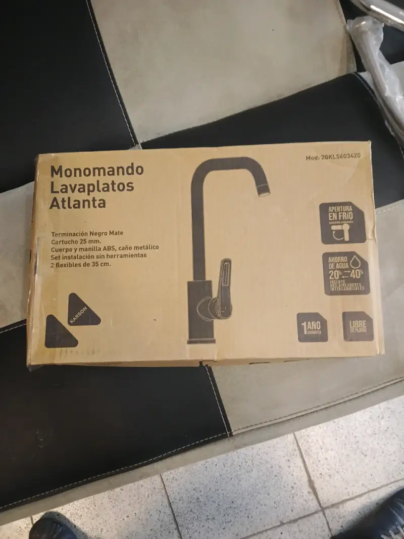 Monomando Lavaplatos Atlanta Negro Mate - 1