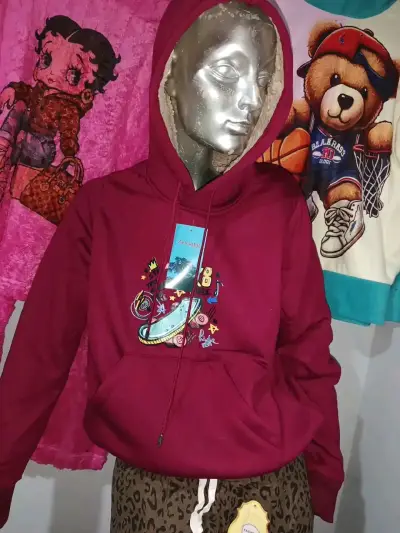 Chaqueta de lana rosa con capucha - miniatura 5