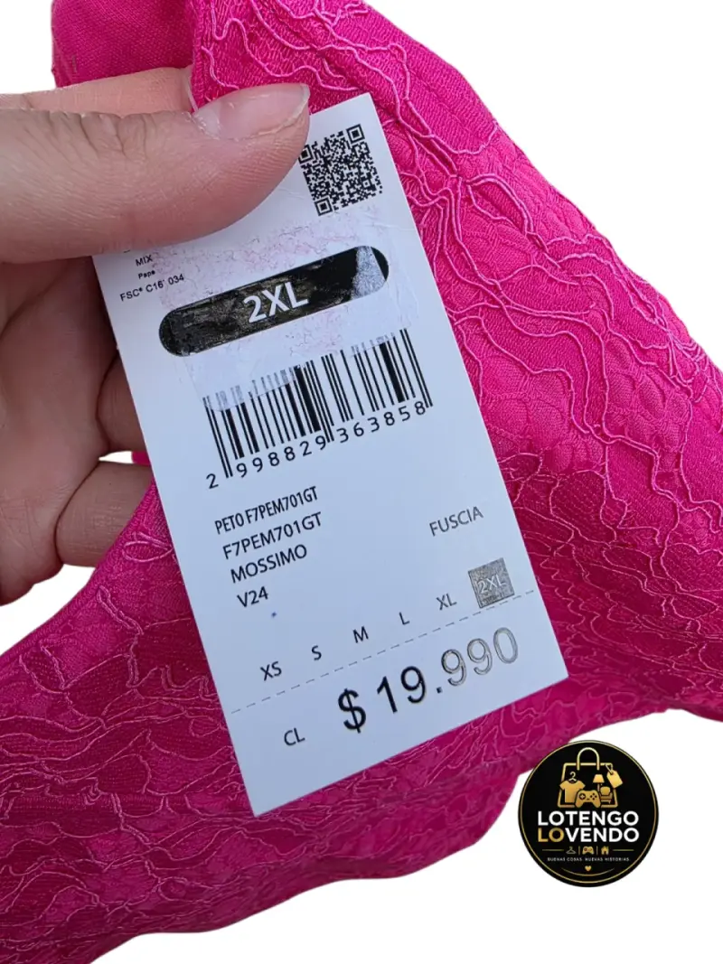 Vestido strapless fucsia con encaje - 2