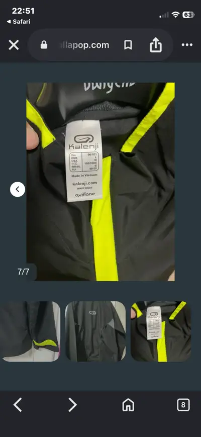 Chaqueta deportiva Kalenji negra y amarilla - miniatura 1