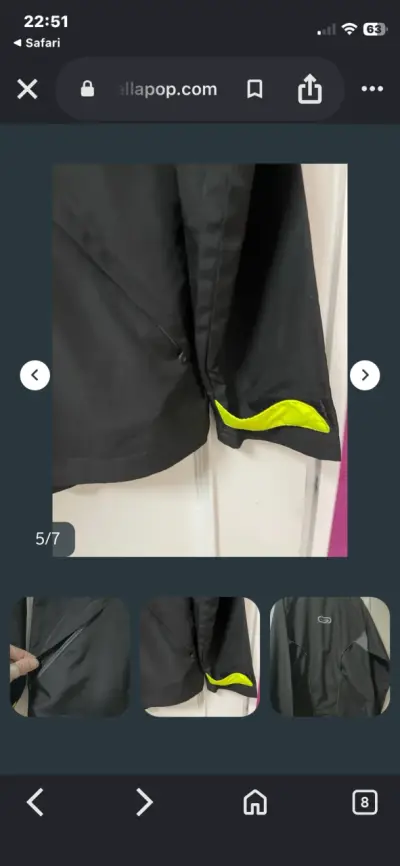 Chaqueta deportiva Kalenji negra y amarilla - miniatura 2