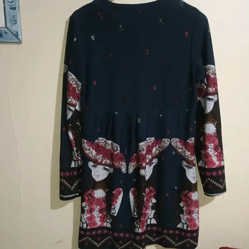 Vestido estampado floral manga larga - 2