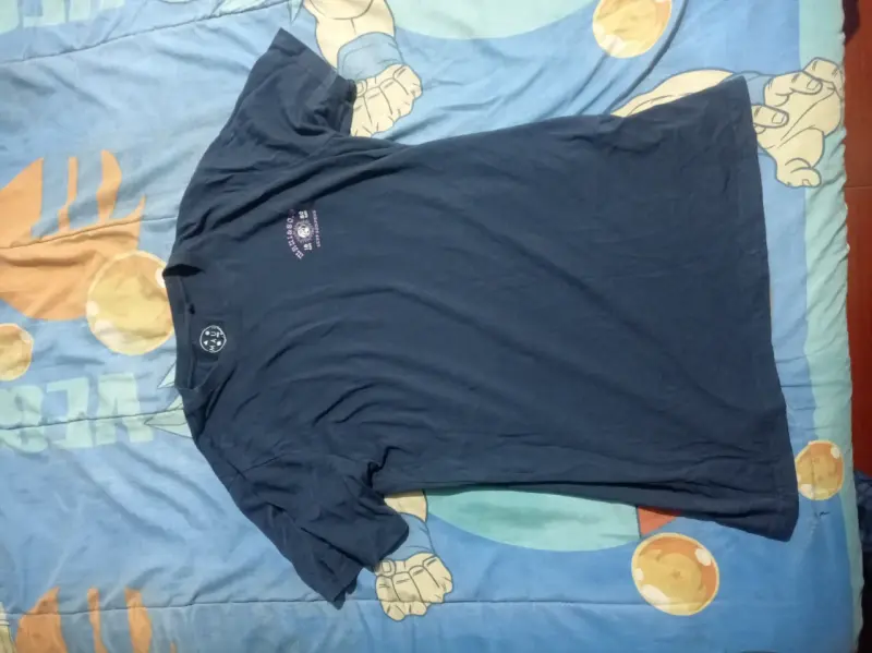 Polera azul con estampado frontal - 1