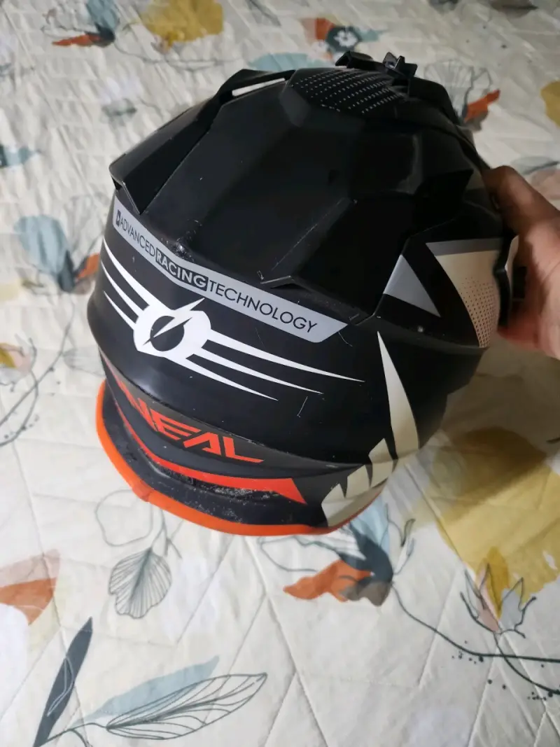 Casco de motocross O'Neal negro y naranja - 5