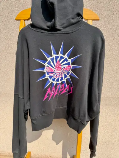 Polerón negro Adidas con capucha - miniatura 3