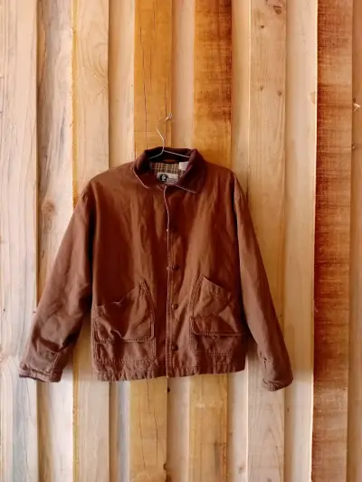 Chaqueta marrón de algodón con cuello - miniatura 1