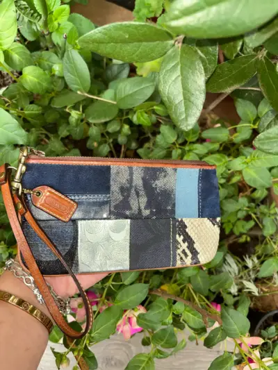 Clutch Coach denim patchwork - miniatura 1