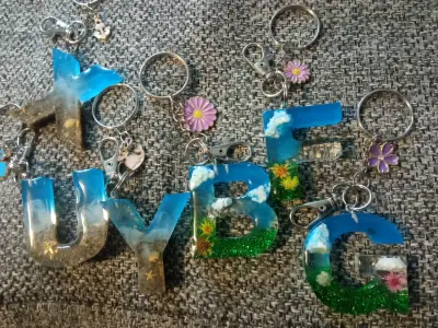 Aros colgantes gancho de plata con flores y perlas - miniatura 6
