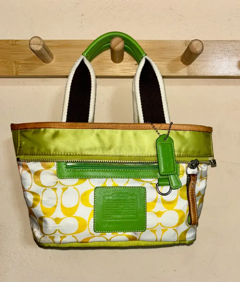 Cartera Coach hampton mini tote verde - 3