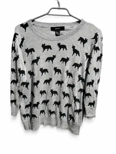 Suéter gris con estampado de perros Forever 21 - miniatura 1