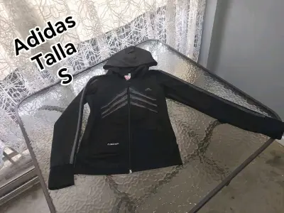 Polerón Adidas negro con capucha - miniatura 1