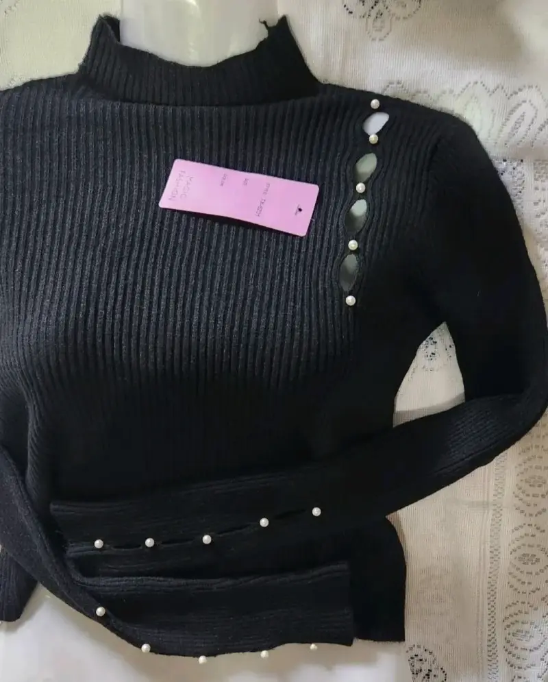 Sweater lanilla delgado con aplicaciones - 3
