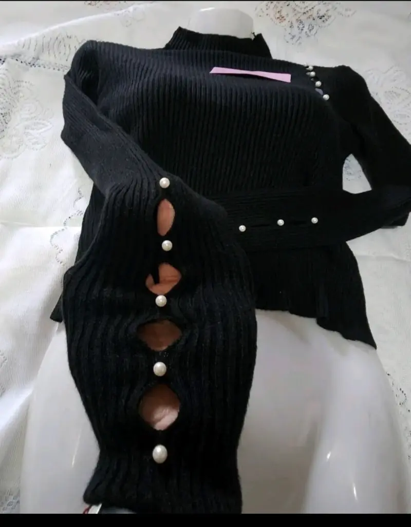 Sweater lanilla delgado con aplicaciones - 4