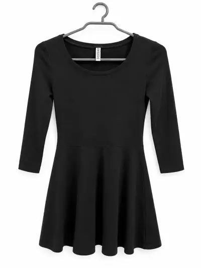 Vestido negro de manga larga 3/4 - miniatura 1