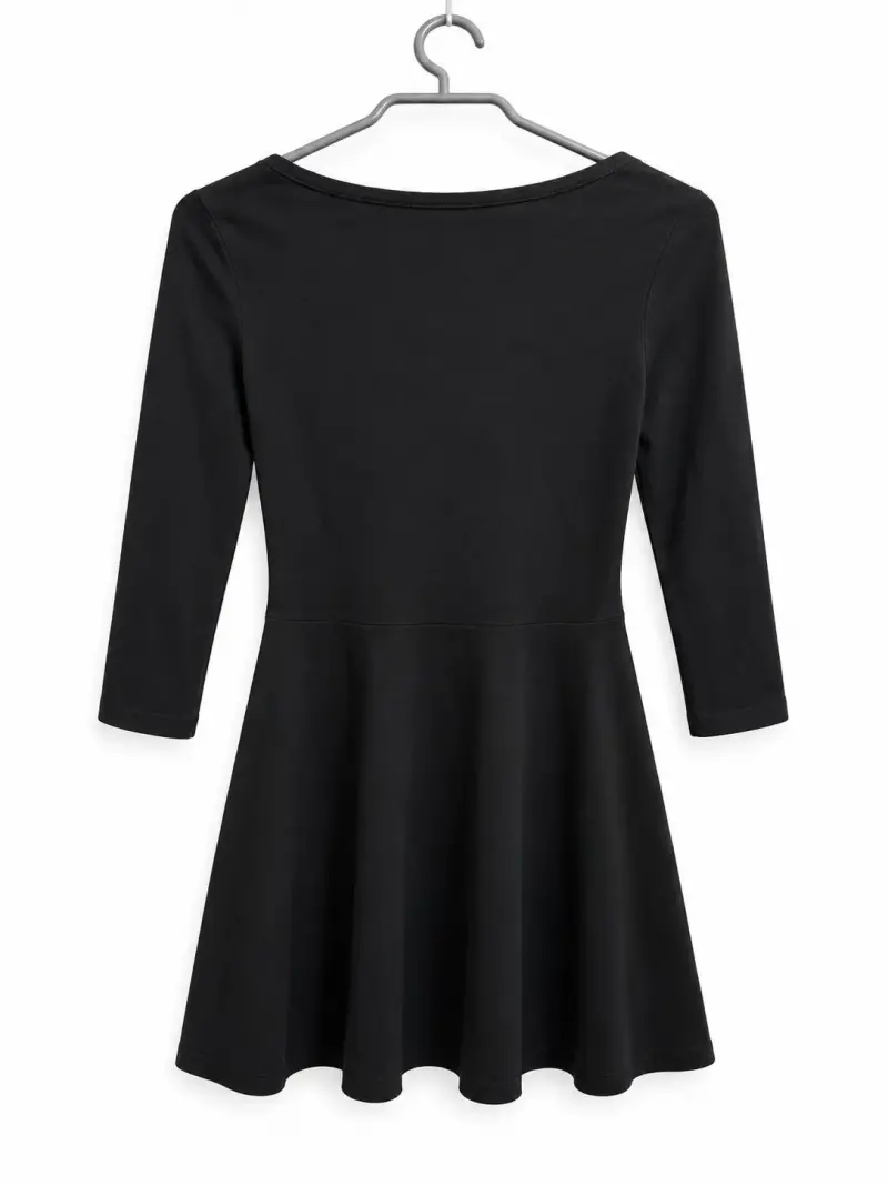 Vestido negro de manga larga 3/4 - 2