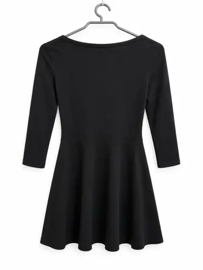 Vestido negro de manga larga 3/4 - miniatura 2