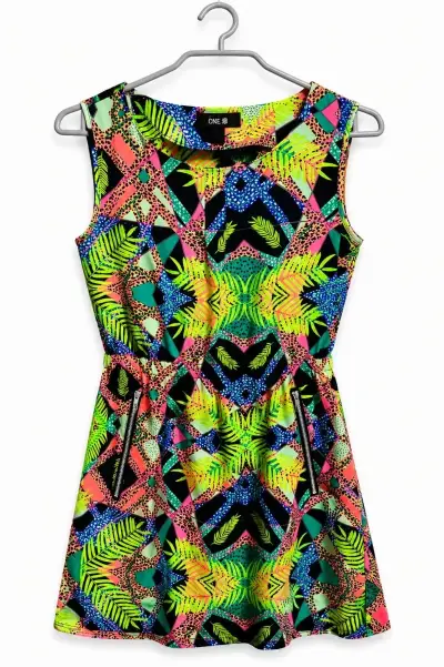 Vestido estampado tropical foster - miniatura 1