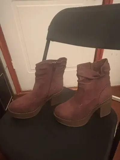 Botin cuero  marrón para mujer - miniatura 2