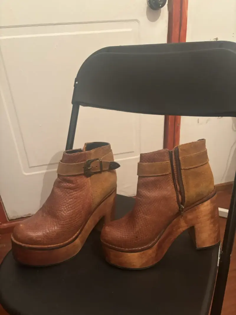 Botin cuero  marrón para mujer - 4