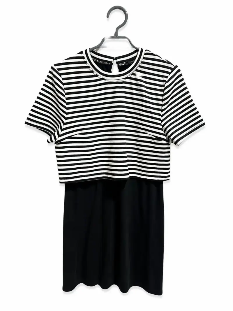 Vestido a rayas blanco y negro