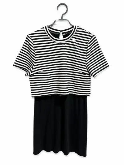 Vestido a rayas blanco y negro - miniatura 1