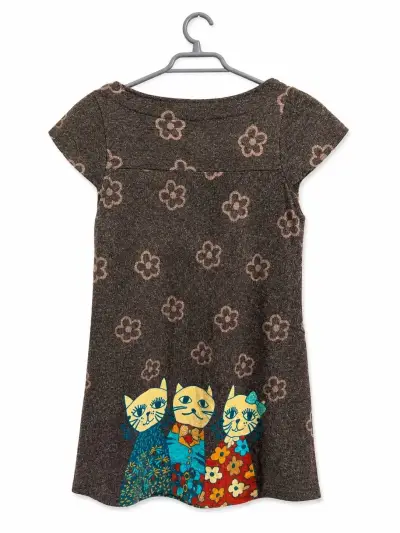 Vestido Cherry con diseño de gatos - miniatura 2