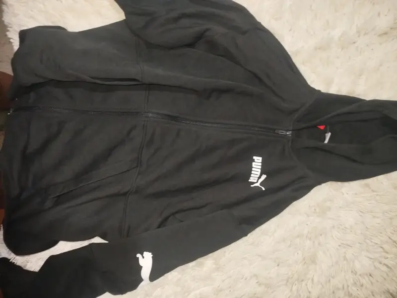 Polerón negro Puma con capucha talla XL niño - 2