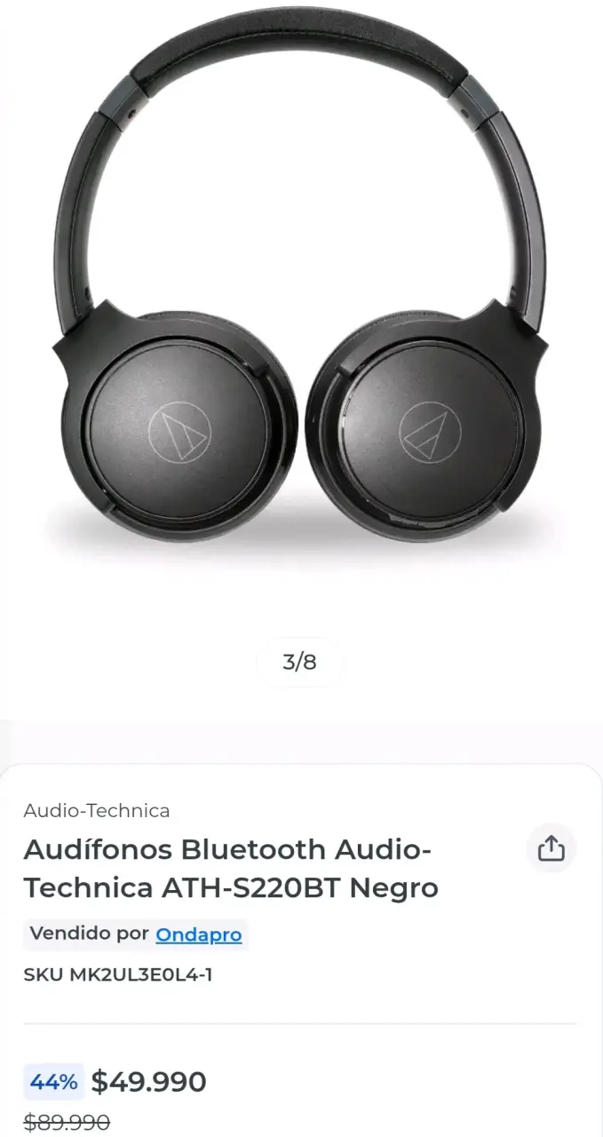 Audífonos Bluetooth Audio-Technica ATH-S220BT Negro